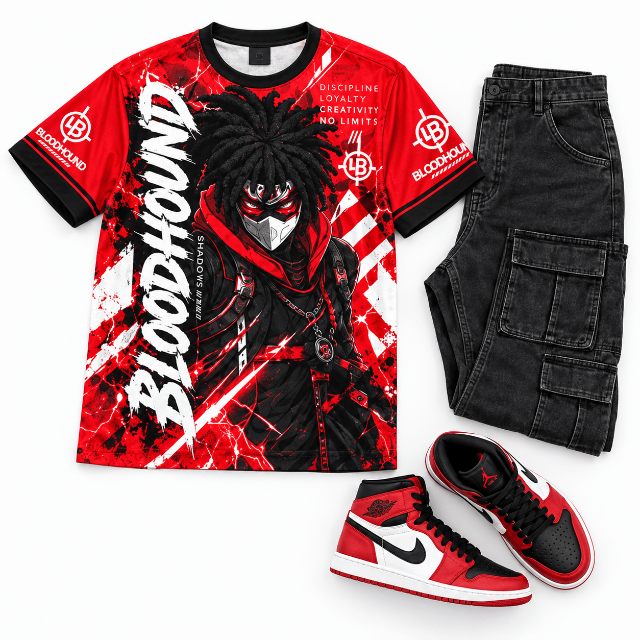Bloodhound Shadows with coordinated sneakers