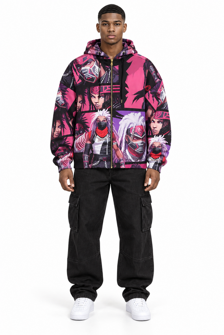 Bloodhound Crew • Crimson Panels Zip Hoodie